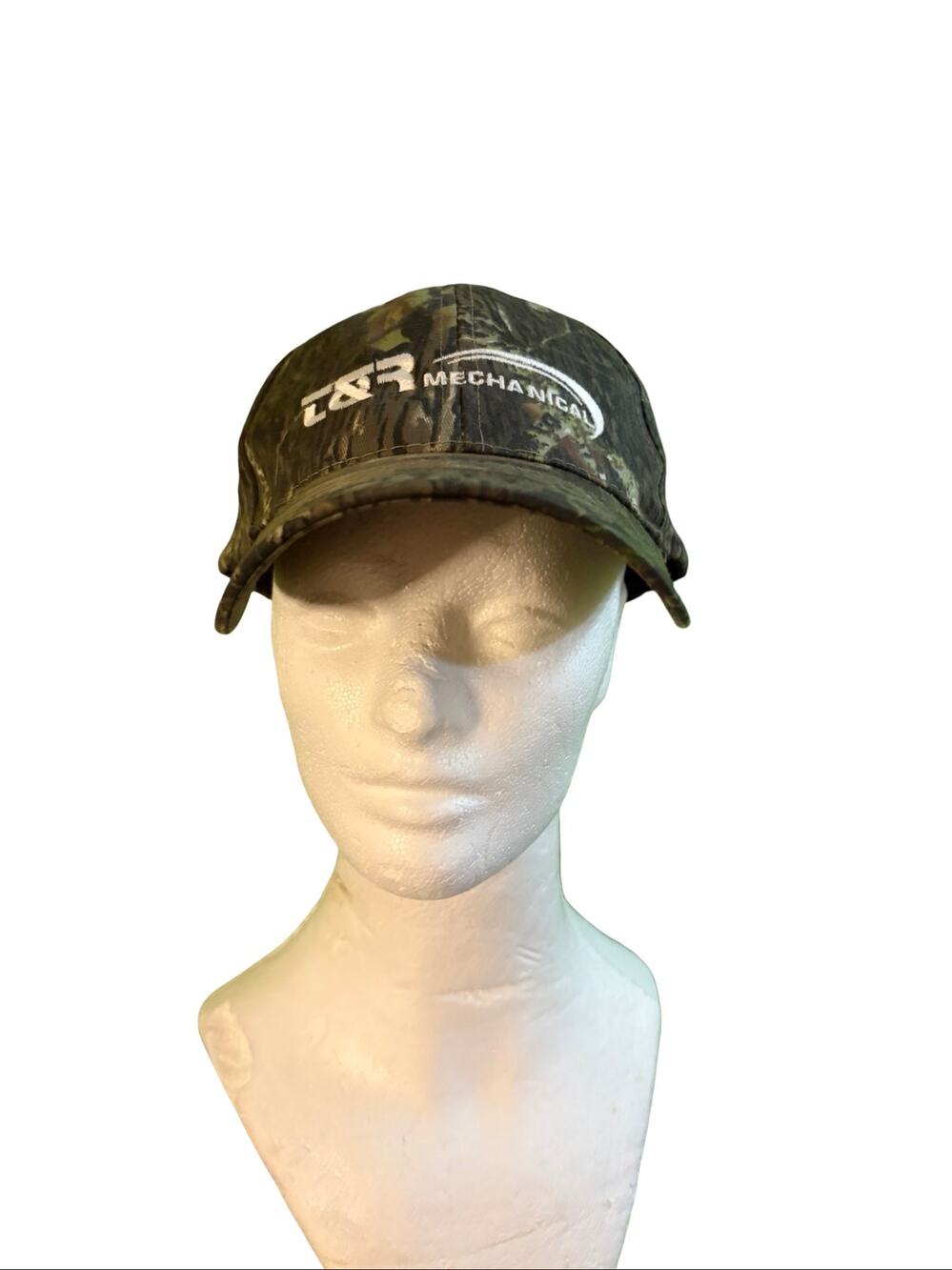 TAR Mechanical Mossy Oak Camo Adjustable Hat Embroidered Logo One Size Cotton